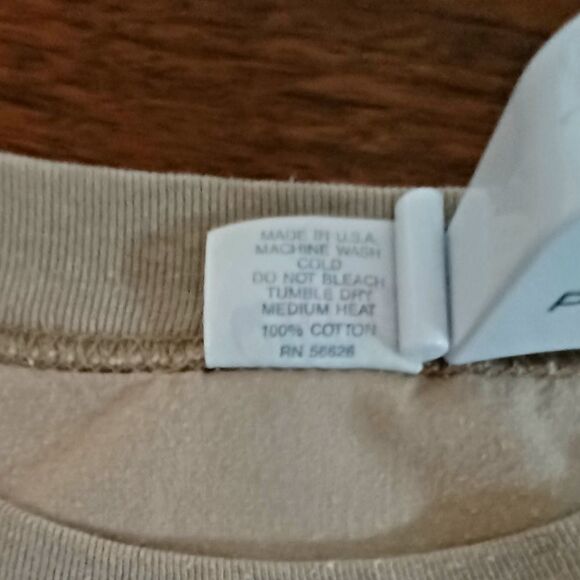 Quitman USA Patriotic Heart w Two Bunnies Graphic Tan Banded Bottom Pullover  XL - Picture 9 of 10